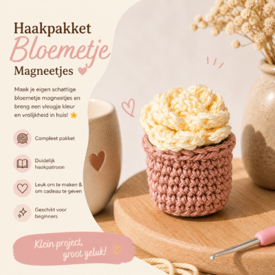 haakpakket bloemetje Haakpakket - Bloemetjes magneet