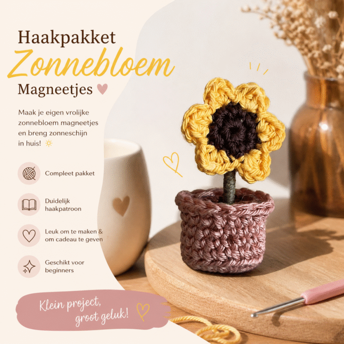 Haakpakket - Zonnenbloem magneetjes